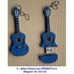 Gitara Klasyczna Pendrive 8GB Gumowy GRANATowy