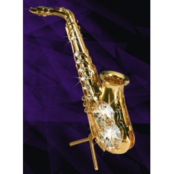 Saksofon - pozłacana miniaturka